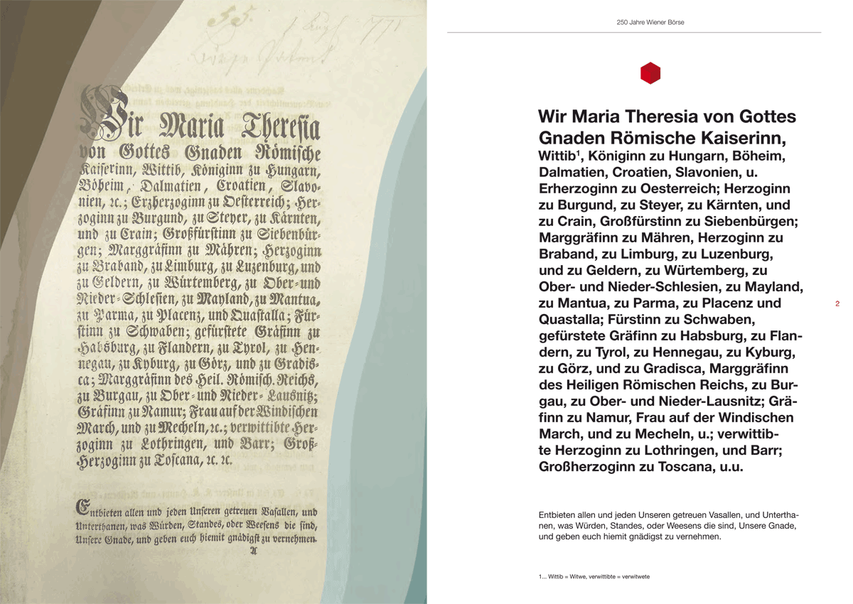 Wiener Börsepatent von 1771.