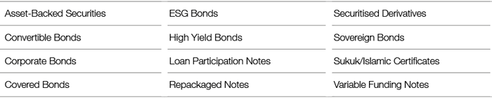Broad range of bond products