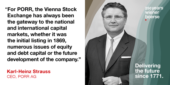Congratulatory message on the 250 anniversary from PORR CEO Karl-Heinz Strauss