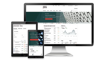 Website der Wiener Börse auf verschiedenen Geräten - Desktop, Tablet, Mobile